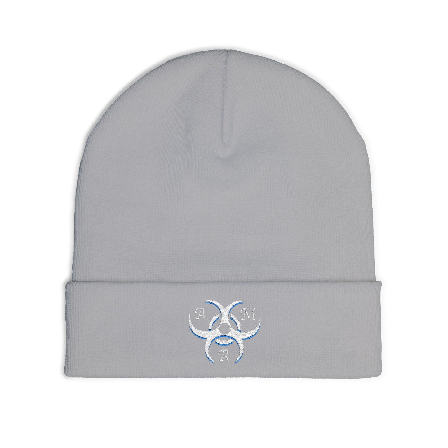 AMR Knit Beanie (Embroidery) White logo
