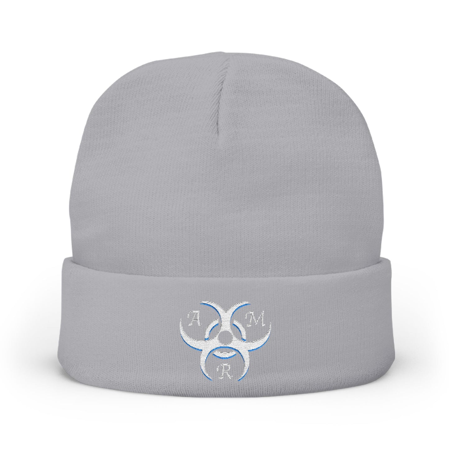 AMR Knit Beanie (Embroidery) White logo