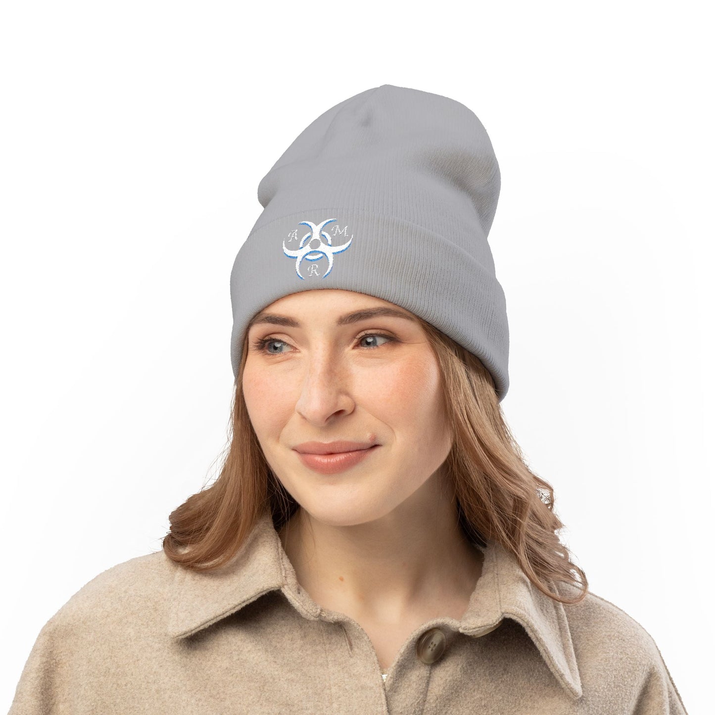AMR Knit Beanie (Embroidery) Light Logo