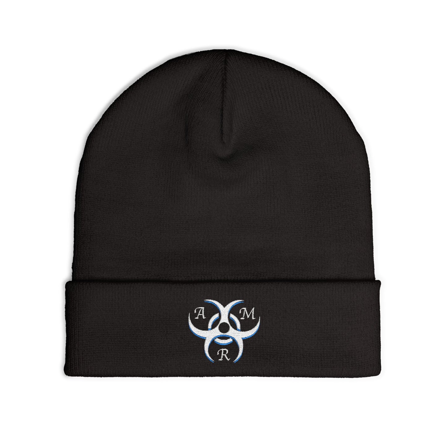 AMR Knit Beanie (Embroidery) White logo