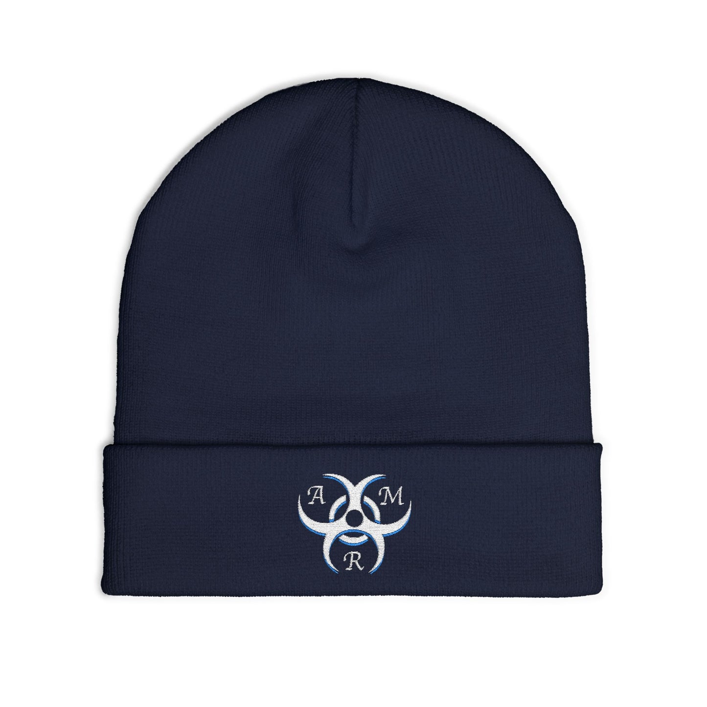 AMR Knit Beanie (Embroidery) White logo