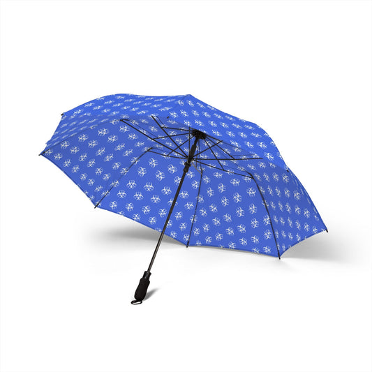 Blue AMR Semi-Automatic Foldable Umbrella