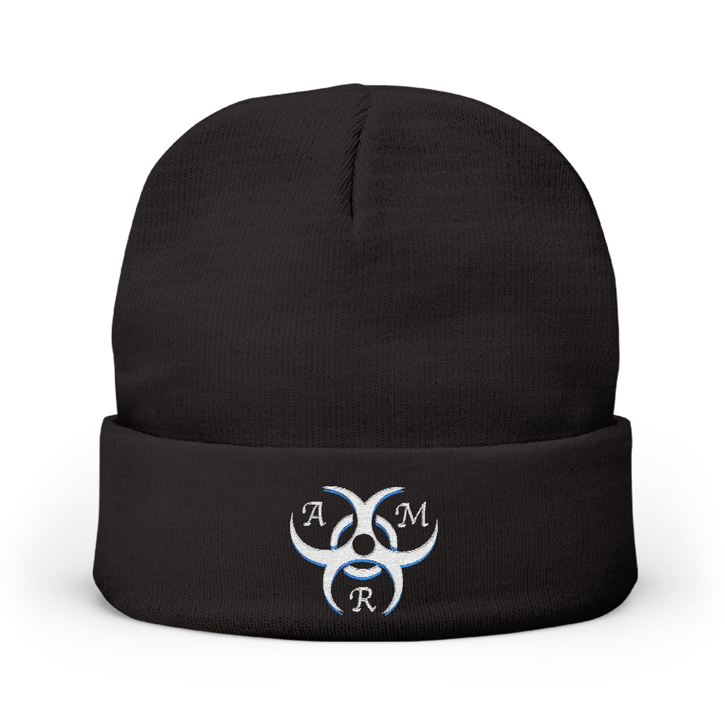 AMR Knit Beanie (Embroidery) White logo