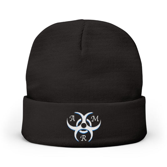 AMR Knit Beanie (Embroidery) White logo
