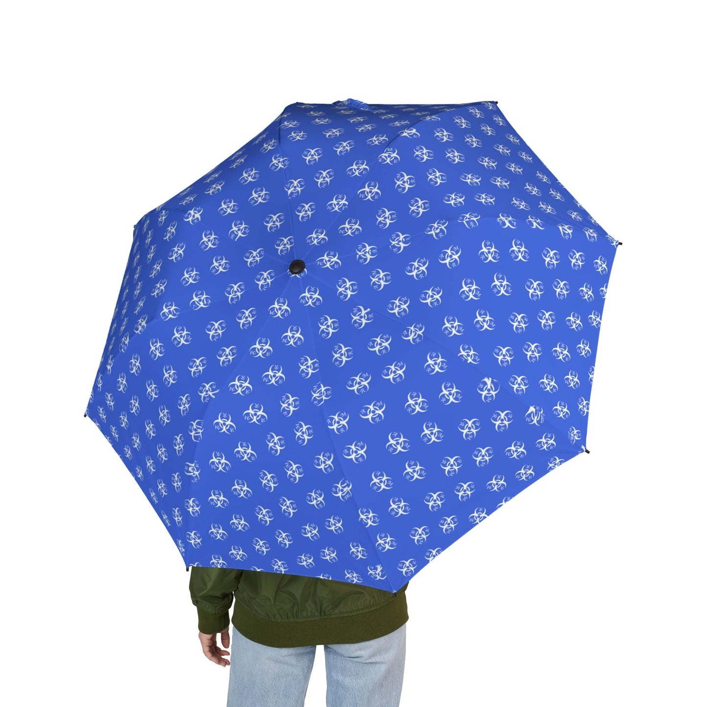 Blue AMR Semi-Automatic Foldable Umbrella