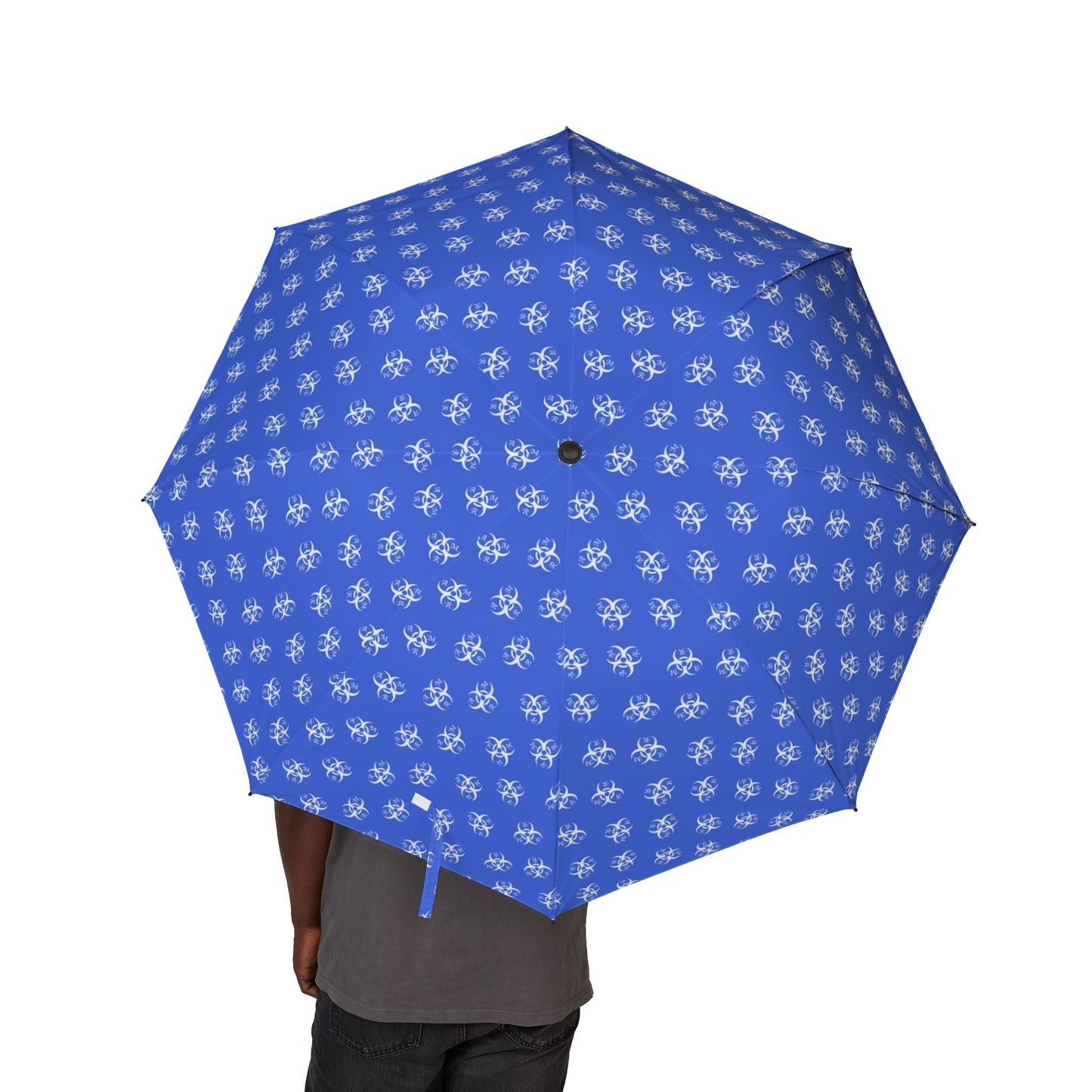 Blue AMR Semi-Automatic Foldable Umbrella